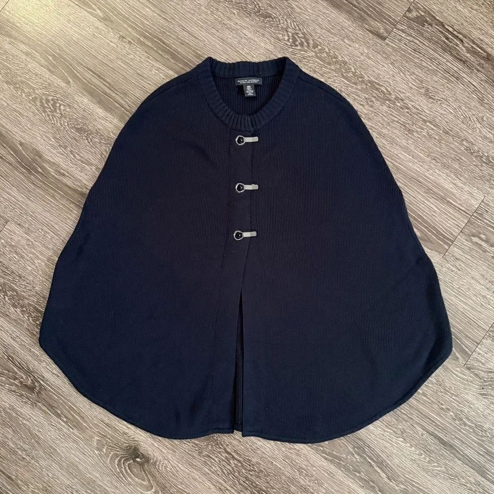 Banana Republic Navy Extra Fine Merino Wool Cape